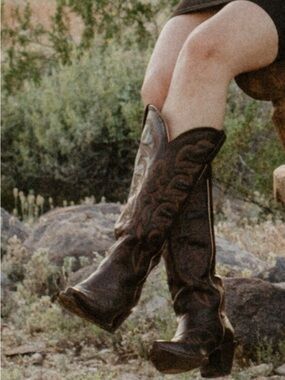 Shyanne Western Embroidered Brown Leather Cowboy Boots